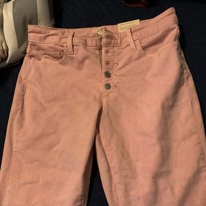 Pink high rise crop pants